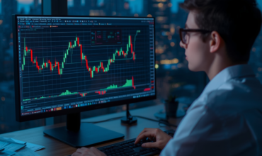 Forex trader analyzing charts on a computer screen and try to learn what is Forex Trading