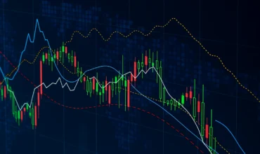 Forex exchange trading chart with trend lines