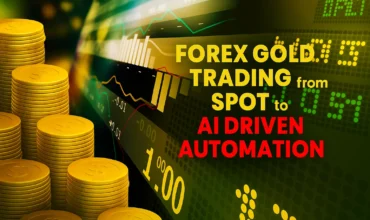 Forex gold trading market graph on screen