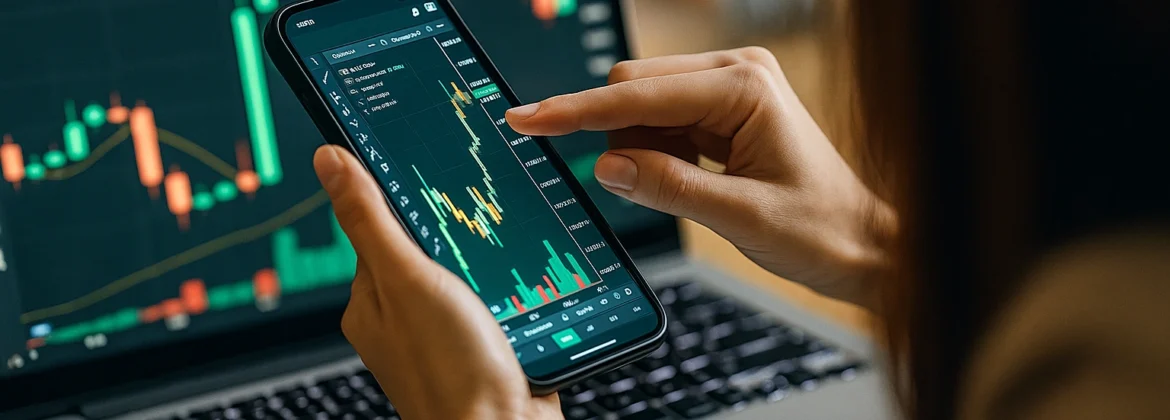 Demo forex trading charts on mobile and laptop