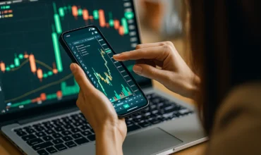 Demo forex trading charts on mobile and laptop