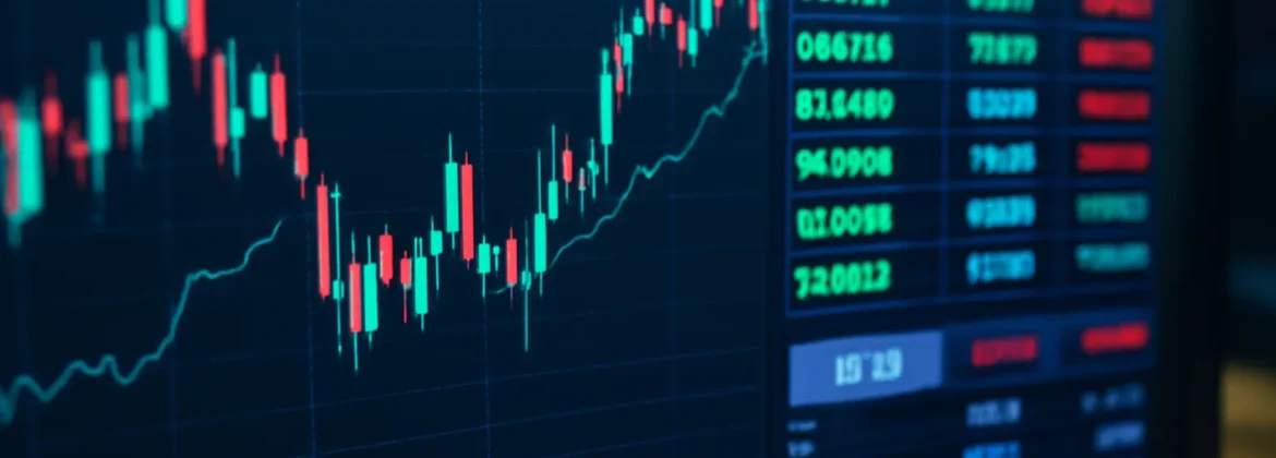 Candlestick graph of forex online trading analysis