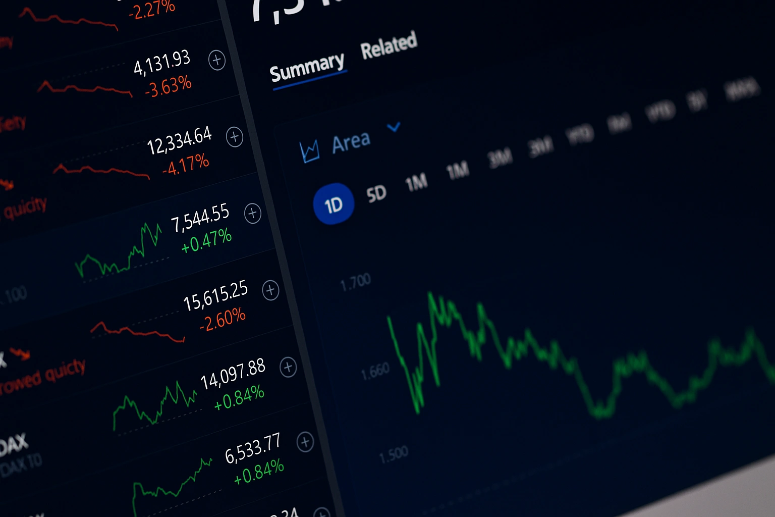 Forex broker trading platform showing live charts